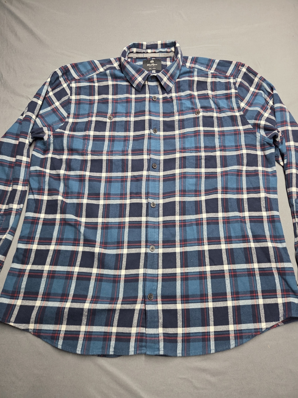 Wind River Blue Plaid Flannel Button Up Shirt Men's Size 2XL 2TG